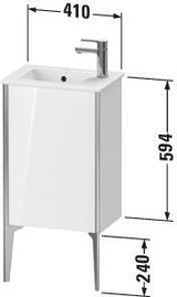 DURAVIT XViu Waschtischunterbau bodenstehend 594 mm Nussbaum Echtholzfurnier 1 Tür links