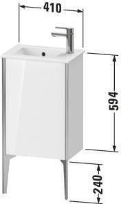 DURAVIT XViu Waschtischunterbau bodenstehend 594 mm, 1 Tür links, Schwarz Matt/Eiche Natur