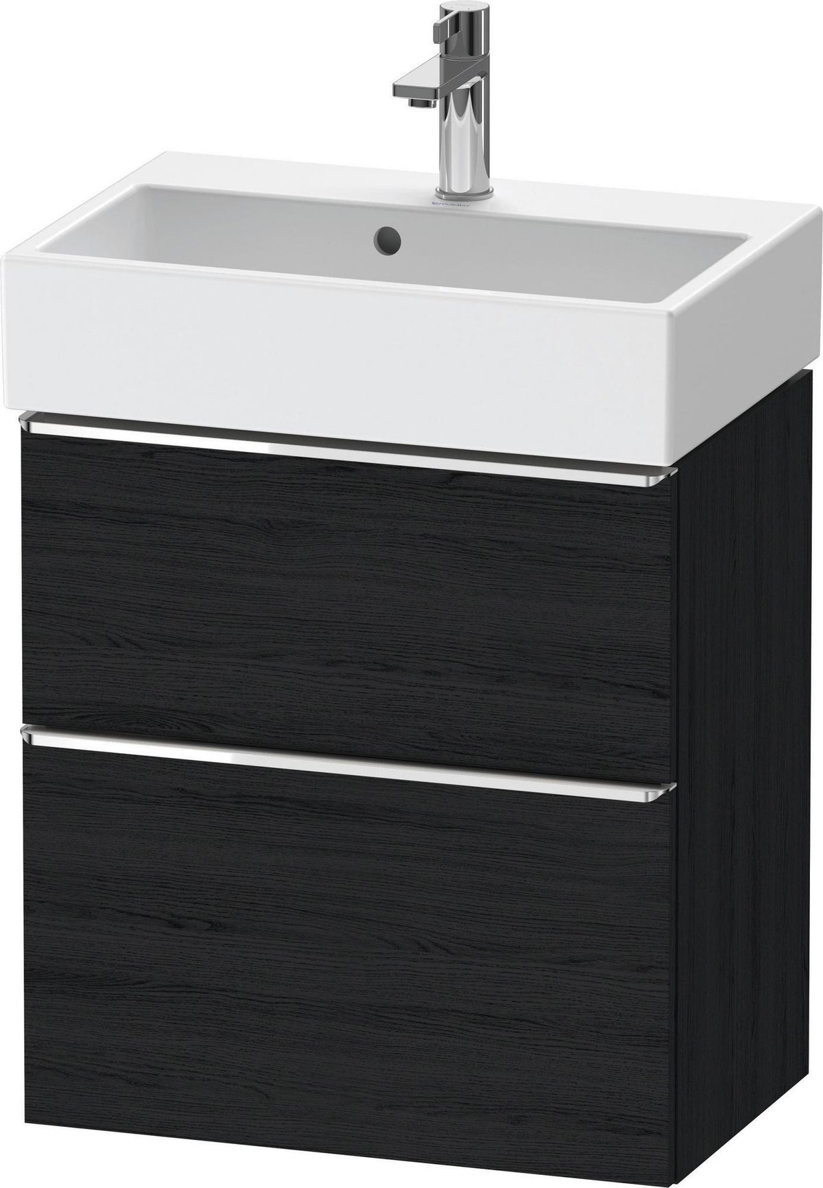 DURAVIT D-Neo Waschtischunterbau wandhängend Eiche Schwarz 584 mm mit Auszug und Schubkasten