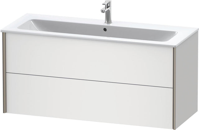 Duravit XViu Waschtischunterbau wandhängend 1210 mm, 2 Schubkästen, champagner matt/weiß matt