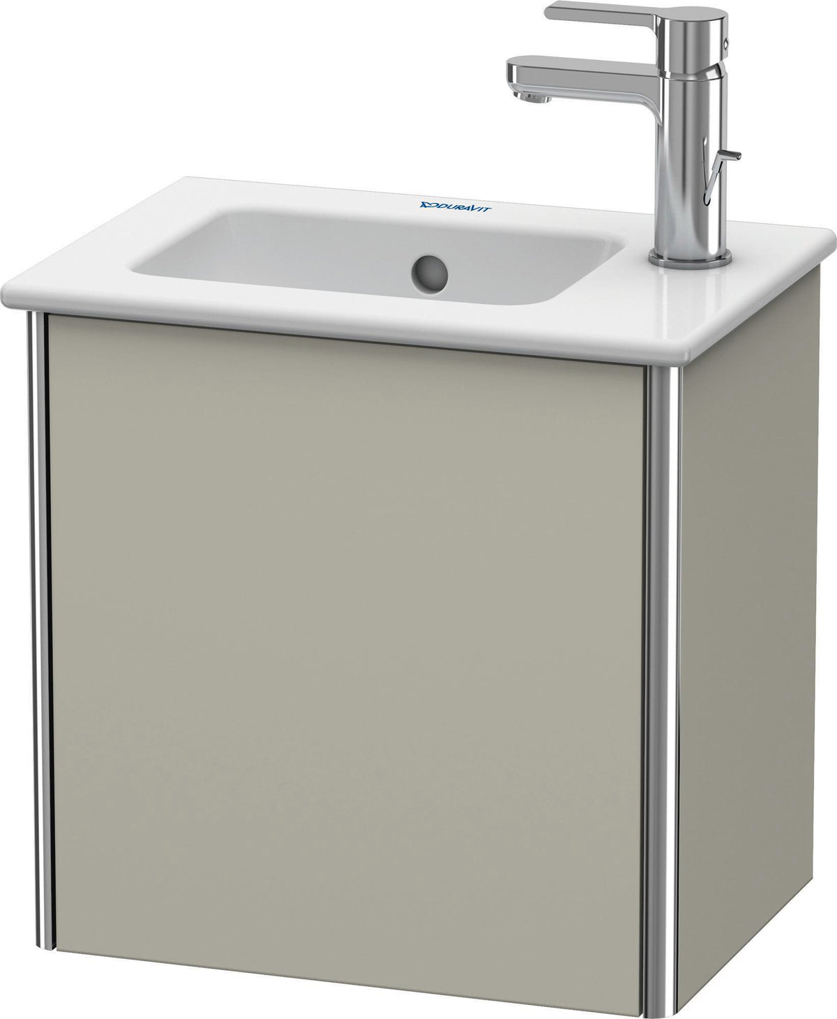 Duravit XSquare Waschtischunterbau 410 mm taupe seidenmatt, 1 Tür links, wandhängend