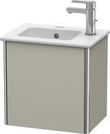 Duravit XSquare Waschtischunterbau 410 mm taupe seidenmatt, 1 Tür links, wandhängend
