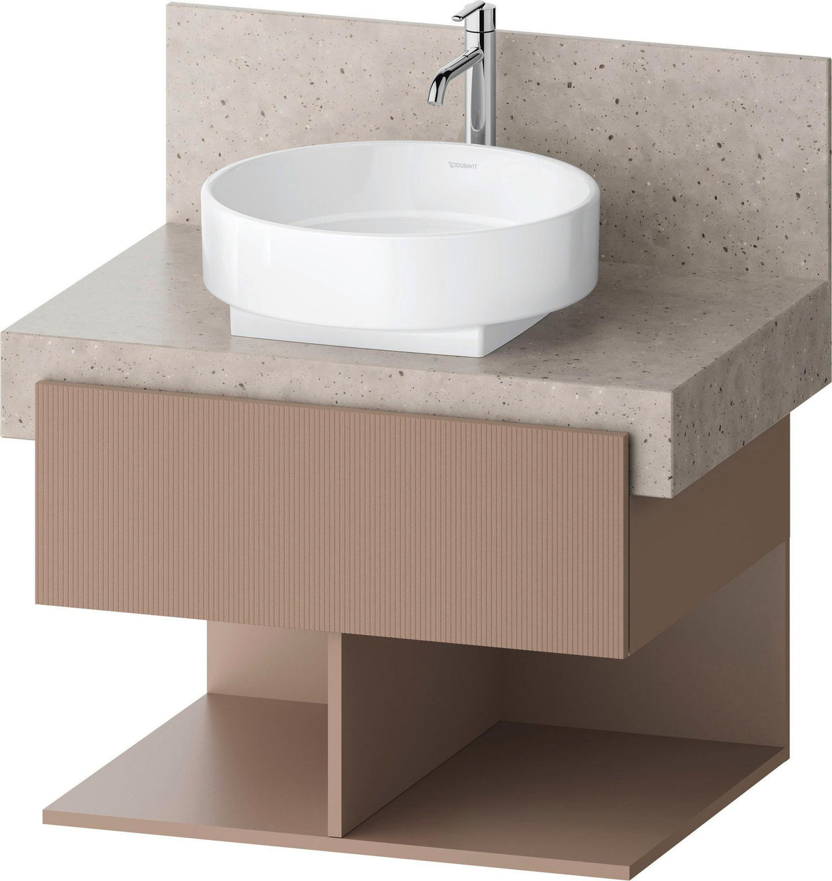 Duravit Balcoon Konsolenwaschtischunterbau 700 mm mit 2 offenen Fächern und Schubkasten in Elfenbein