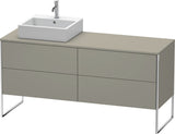 DURAVIT XSquare Waschtischunterbau betongrau matt 1600 mm mit 4 Auszügen, bodenstehend