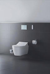 DURAVIT Karree Bürstengarnitur Chrom Wandhängend 95x95x350 mm – Weiß Matt Akzent