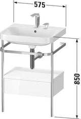 Duravit Waschtischset Happy D.2 Plus 575x490mm taupe supermatt mit Hahnloch