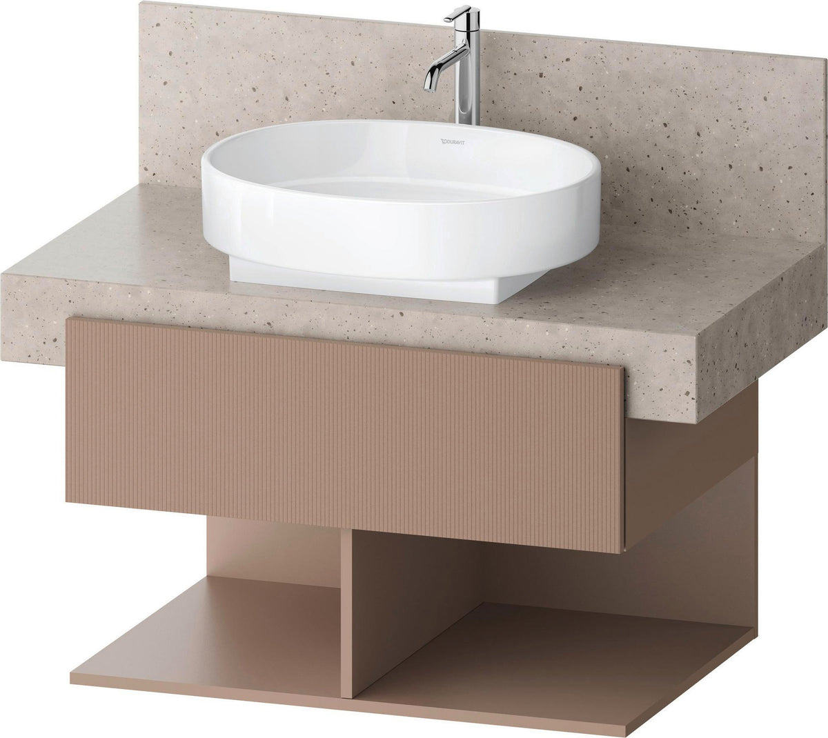 DURAVIT Balcoon Konsolenwaschtischunterbau 800 mm in Elfenbein Struktur – mit Tip-on Technik