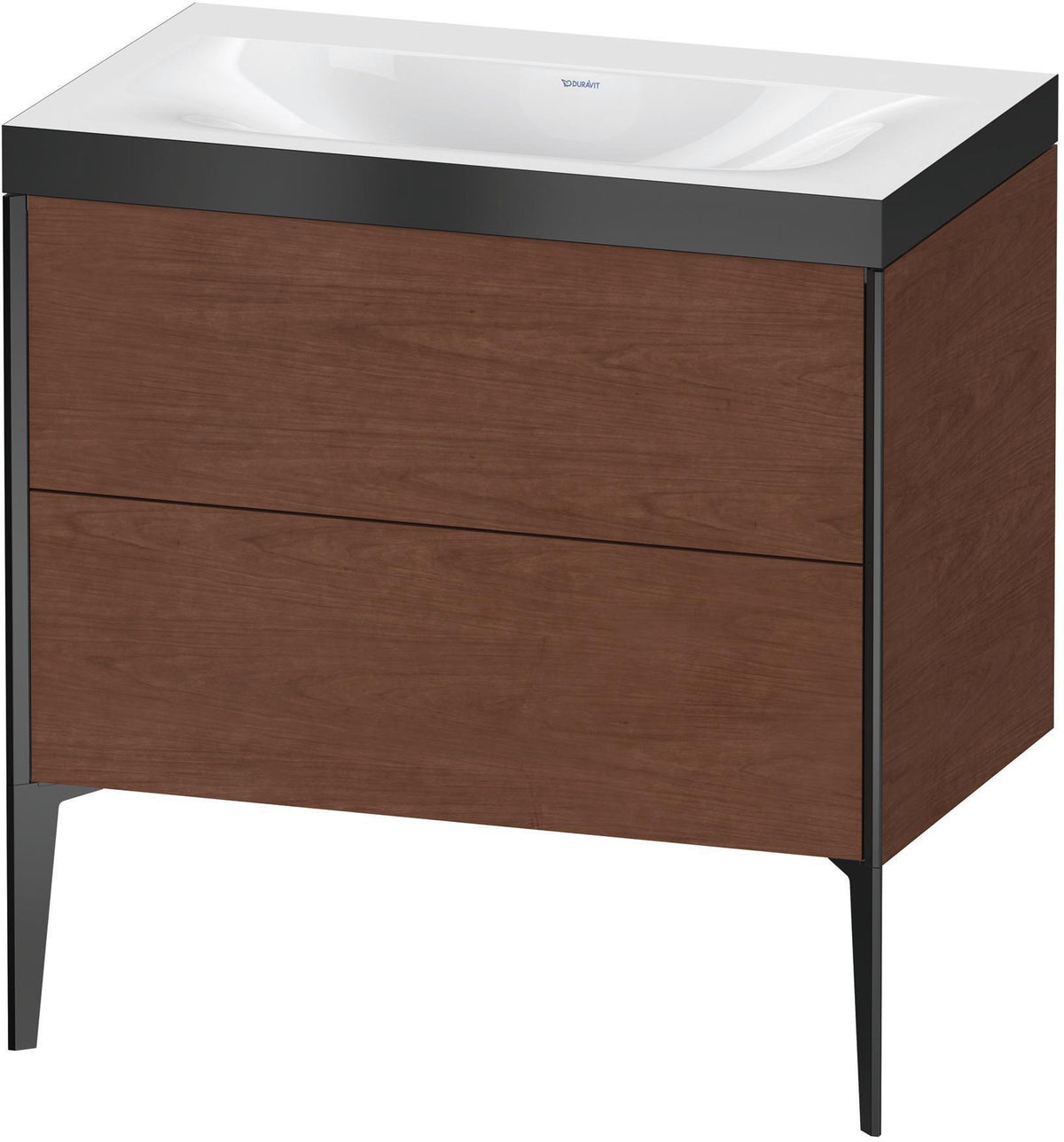 Duravit XViu c-bonded Waschtischset bodenstehend 800 mm mit 2 Auszügen, Push-Open und Soft-Close