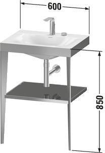 DURAVIT XViu c-bonded Waschtischset 600 mm champagner matt apricot pearl