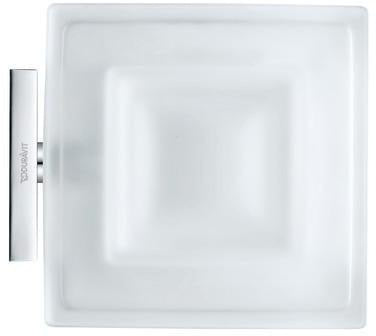 Duravit Karree Seifenschale in Chrom mit weißer Glasablage – Wandmontage