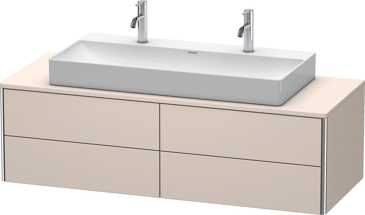 DURAVIT XSquare Waschtischunterbau 1400 mm, 4 Schubkästen, betongrau matt, wandhängend