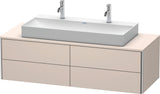 DURAVIT XSquare Waschtischunterbau 1400 mm, 4 Schubkästen, betongrau matt, wandhängend