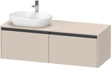 Duravit Ketho.2 Konsolen-Waschtischunterbau 1400 mm Betongrau Matt mit 2 Auszügen