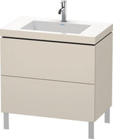 Duravit L-Cube Waschtischset 800x480mm mit Möbelwaschtisch Vero Air, 2 Auszüge, 1 Hahnlochbank, seidenmatt