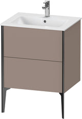 DURAVIT XViu Waschtischunterbau bodenstehend 610 mm, 2 Auszüge, weiß matt – Tip-On & Soft-Close