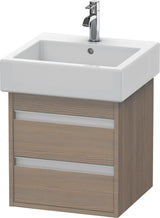 DURAVIT Ketho Waschtischunterbau wandhängend 440x450x480 mm Eiche Terra 2 Schubkästen