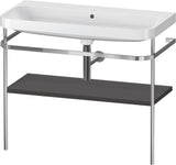 Duravit Happy D.2 c-shaped Waschtischset mit Metallkonsole, 975 mm, Taupe