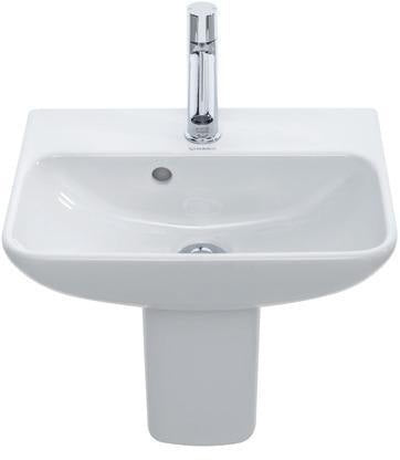 DURAVIT ME by Starck Handwaschbecken 450 mm mit Überlauf, 1 Hahnloch, weiß seidenmatt