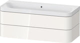 DURAVIT Waschtischset HAPPY D.2 PLUS 1175x490mm, ein Hahnloch, taupe supermatt – Wandhängend, 2 Schubkästen