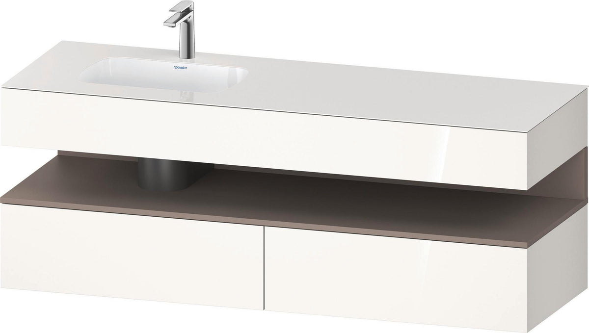 DURAVIT Qatego Studio F. A. Porsche Einbauwaschtisch mit Konsolenwaschtischunterbau 1600 mm Weiß Matt