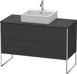 DURAVIT XSquare Konsolenwaschtischunterbau 1200 mm Graphit Supermatt, bodenstehend, 2 Schubkästen