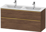 Duravit D-Neo Waschtischunterbau 1280 mm betongrau matt – wandhängend, 1 Auszug, Bronze Griff