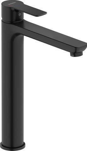 Duravit D-Code Einhebel-Waschtischmischer XL 180 mm, ohne Zugstange, FreshStart, MinusFlow, Schwarz Matt