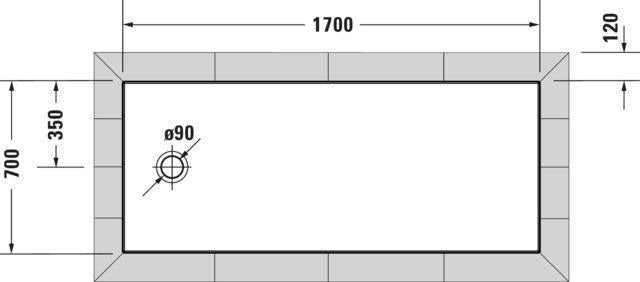 DURAVIT Tempano Duschwanne 1700x700x50 mm Weiß mit Antislip – Bodengleich & Rutschhemmend