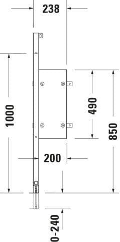 Duravit DuraSystem Erweiterungselement 238 x 1148 mm – selbsttragend, verzinkter Stahl
