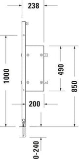 Duravit DuraSystem Erweiterungselement 238 x 1148 mm – selbsttragend, verzinkter Stahl