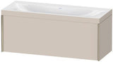 Duravit Waschtischunterbauset XVIU 1200x480mm mit Möbelwaschtisch Viu, Hahnlochbank und Raumsparsiphon