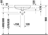DURAVIT Einbauwaschtisch Vero 500 mm weiß mit Überlauf und 1 Hahnloch