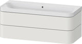 DURAVIT Waschtischset HAPPY D.2 PLUS 1175x490mm, ein Hahnloch, taupe supermatt – Wandhängend, 2 Schubkästen