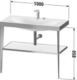 Duravit XViu c-bonded Waschtischset 1000 mm mit Metallkonsole, weiß hochglanz / schwarz matt – inkl. Waschschüssel
