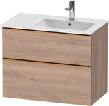 DURAVIT D-Neo Waschtischunterbau 810 mm Weiß Matt mit Bronze Griff und Soft-Close
