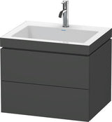 Duravit Waschtischset L-Cube 600x480mm mit Vero Air Waschtisch, 2 Schubkästen, 1 Hahnlochbank, ta s-matt