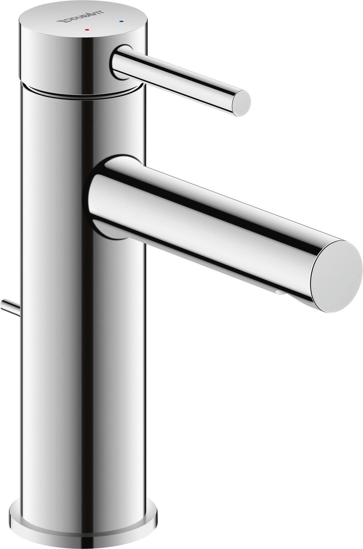 Duravit Circle Einhebel-Waschtischmischer mit Zugstange, Chrom – 117 mm Ausladung