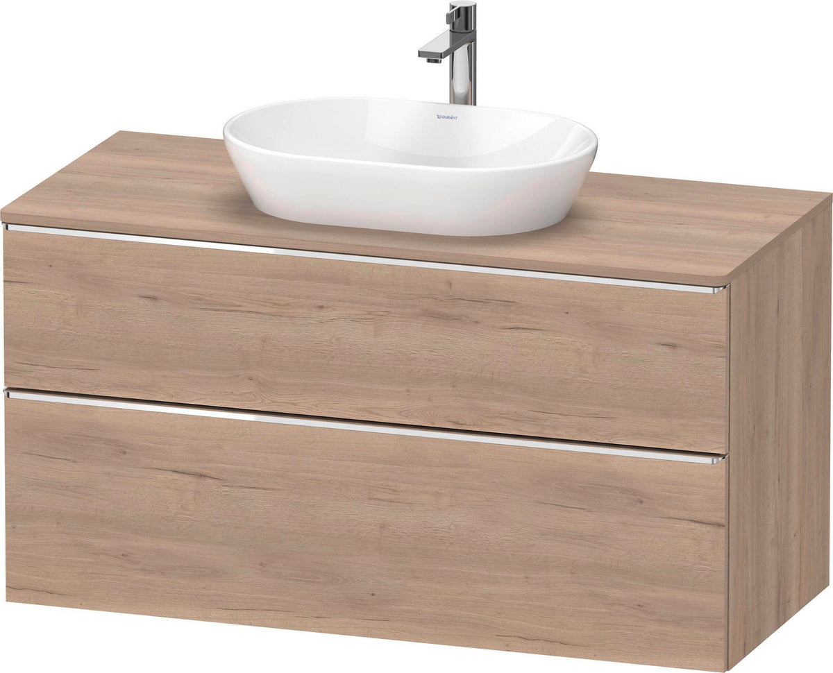DURAVIT D-Neo Konsolenwaschtischunterbau 1200 mm Eiche Schwarz Matt mit Bronze Griff