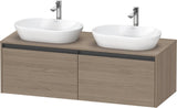 DURAVIT Ketho.2 Konsolen-Waschtischunterbau 1400 mm Eiche Terra mit 2 Auszügen