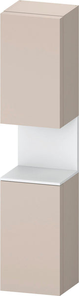 DURAVIT Qatego Hochschrank 400x360x1760mm, 2 Türen, Eiche Schwarz Matt – Wandhängend