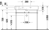 DURAVIT Vero Möbelwaschtisch 850 mm weiß WonderGliss mit Überlauf und Hahnlochbank