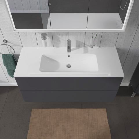 Duravit L-Cube Waschtischunterbau 1220 mm taupe matt mit 2 Schubkästen und Tip-On-Technik