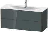 DURAVIT XViu Waschtischunterbau wandhängend 1210 mm, 2 Schubkästen, weiß matt – ohne Griff, mit Tip-On-Technik