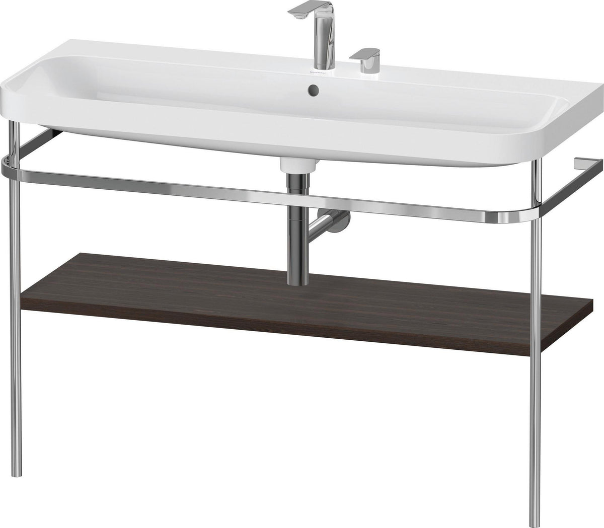 Duravit Happy D.2 c-shaped Waschtischset 1175 mm mit Metallkonsole und Waschschüssel