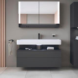 Duravit Qatego Waschtischunterbau 1190 mm – Weiß Matt mit Eiche Schwarz Nische, 1 Auszug, LED