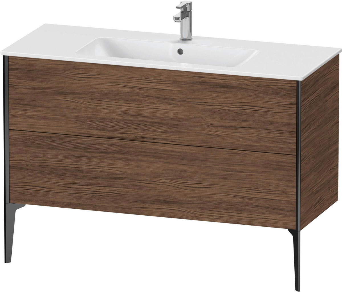 DURAVIT XViu Waschtischunterbau bodenstehend 1210 mm, 2 Auszüge, champagner matt/weiß matt