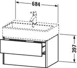 Duravit XSquare Waschtischunterbau 684 mm wandhängend mit Schubkasten und Siphonausschnitt