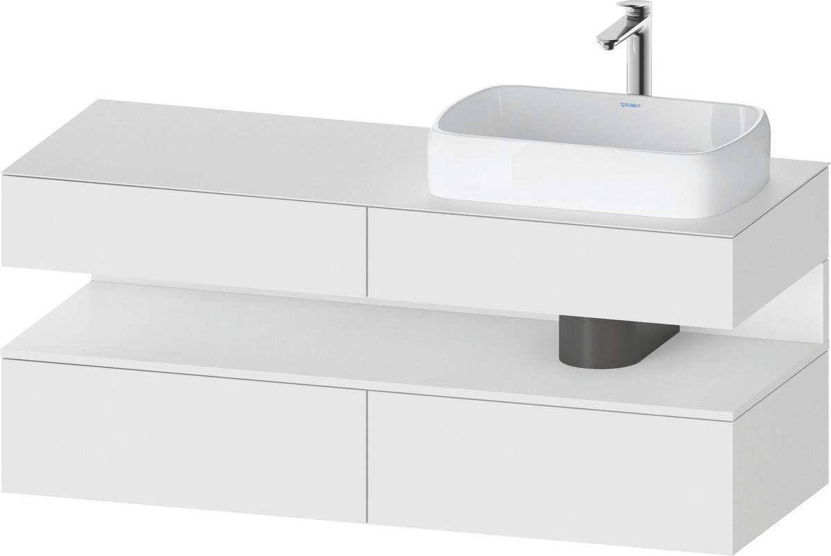DURAVIT Qatego Konsolenwaschtischunterbau 1400 mm Weiß Matt Eiche Schwarz Matt wandhängend