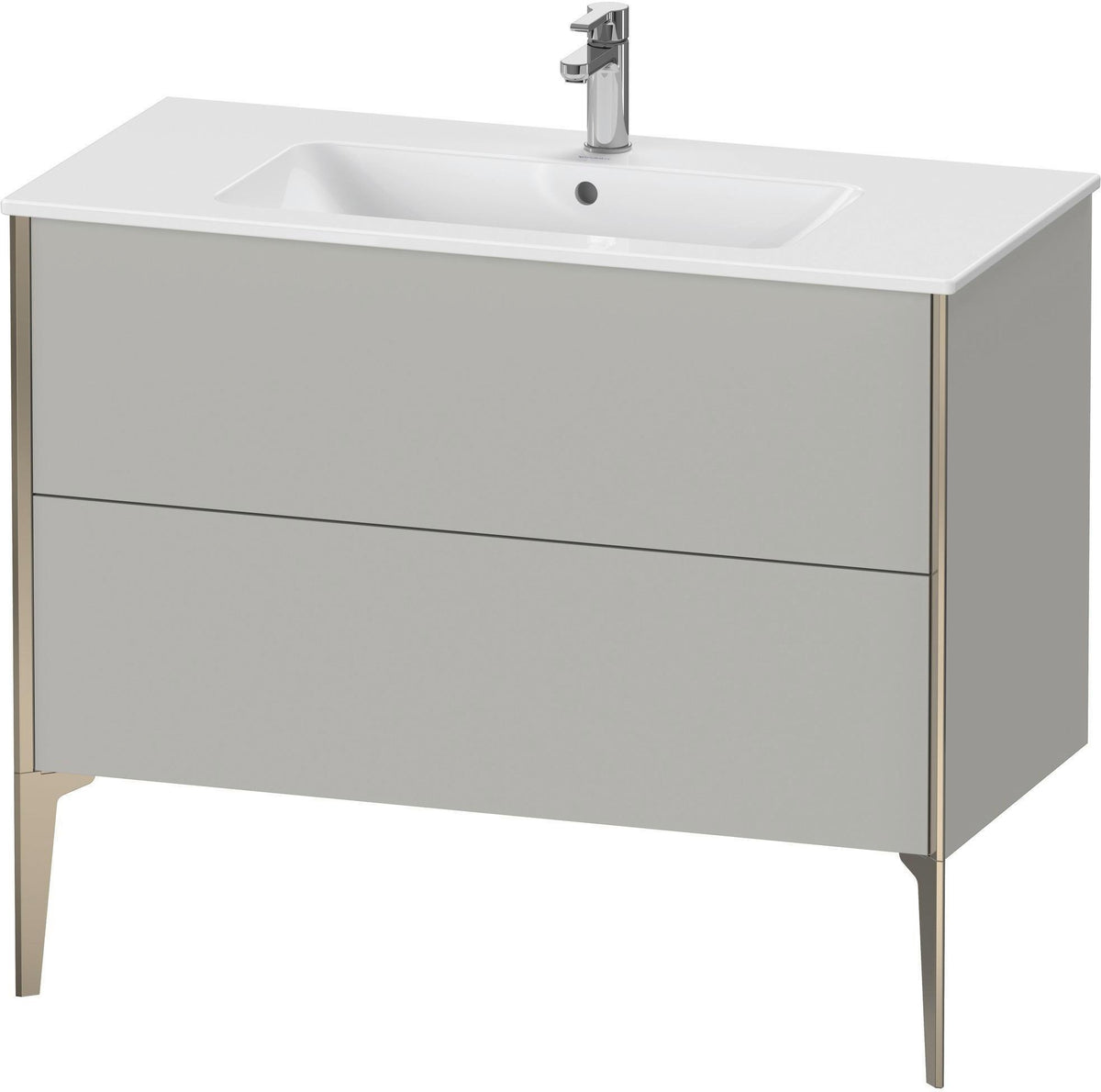 Duravit XViu Waschtischunterbau bodenstehend 1010 mm, 2 Auszüge, weiß matt, Tip-On