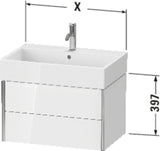 Duravit XVIU Waschtischunterbau 684 mm in Seidenmatt für Vero Air – Wandhängend mit 2 Schubkästen